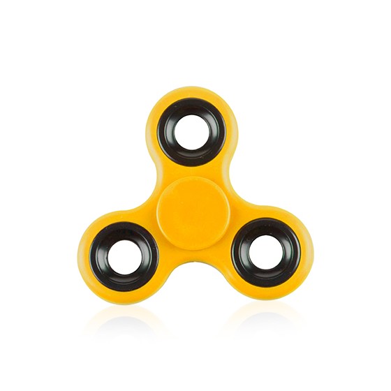 Yellow Fidget Spinner With Hoops